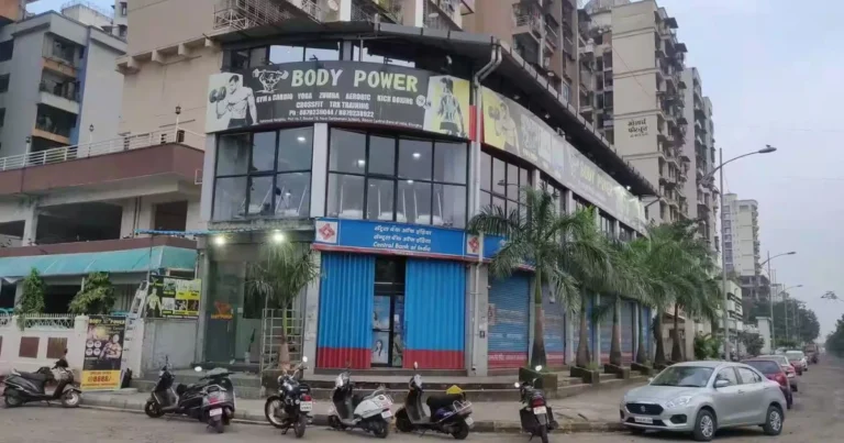 Exterior of Body Power Gym, Kharghar is visible in this image.