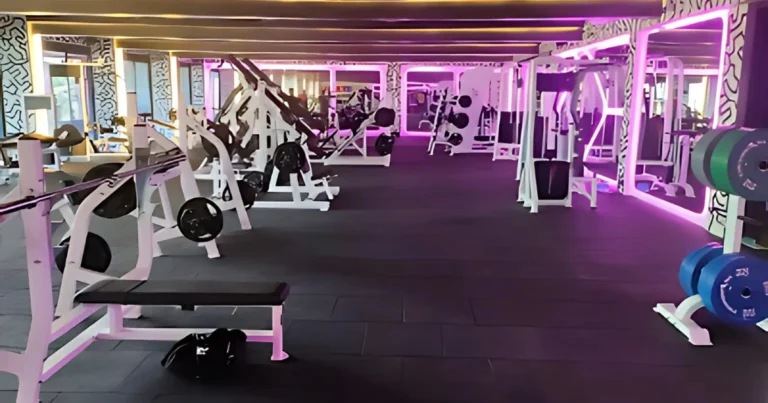 ambient lights and quality gym equipments of For Life Fitness gym