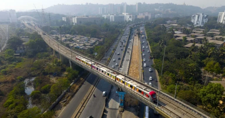 Metro in Navi Mumbai is Visible in This Image.