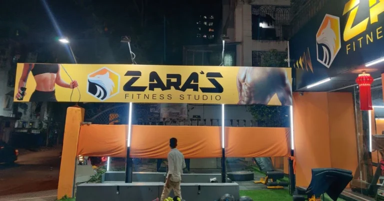 Exterior of Zara's Fitness is visible in this image.