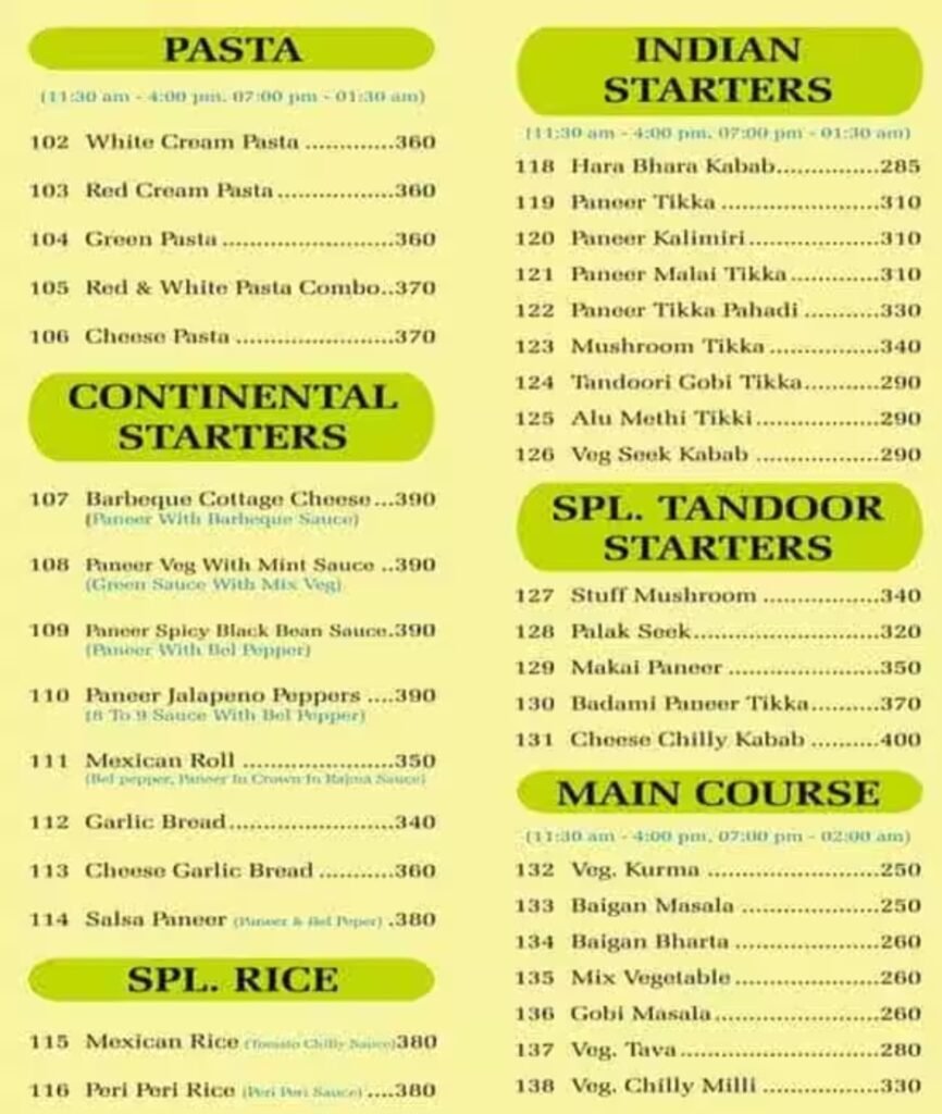 Achija Restaurant Menu