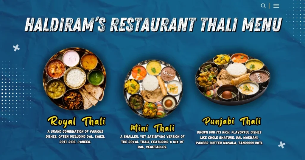 Haldiram’s Restaurant Thali Menu is visible in this image.