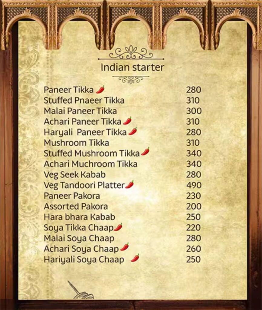 The Amritsar Haveli Menu is visible in this image.