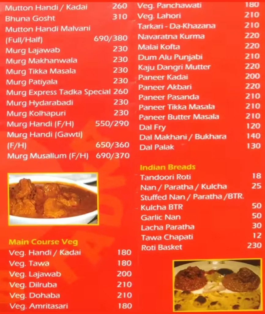 Venkat Presidency Restaurant Menu is visible in this Image.