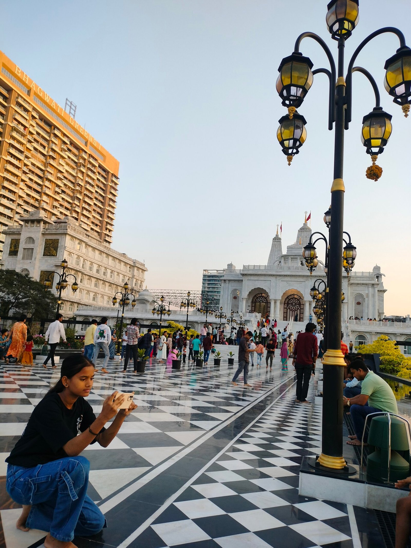 ISKCON Kharghar at sunset