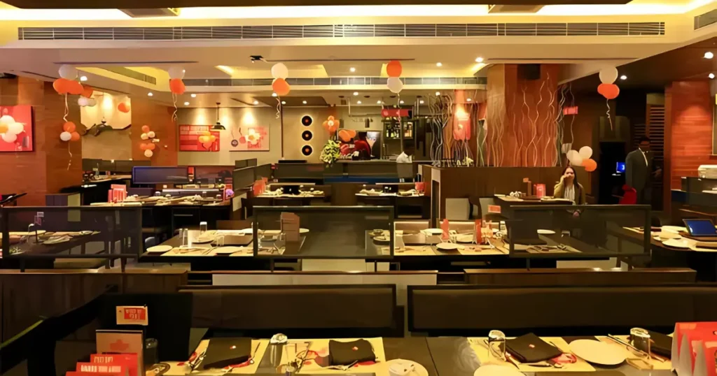 An interior image of Barbeque Nation Panvel.