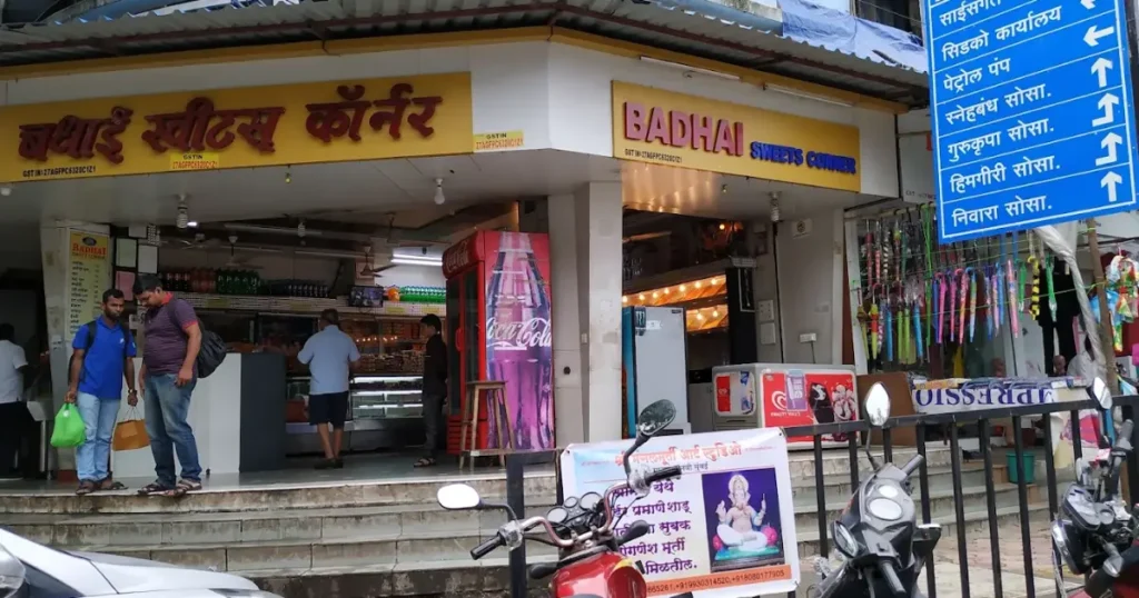 Badhai Sweets Corner is visible in this in image.