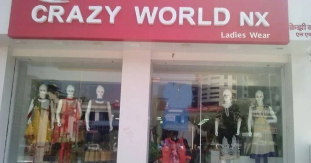 Crazy world is visible in this image.