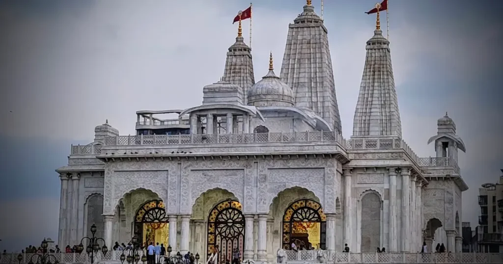 ISKCON Kharghar is visable in this image