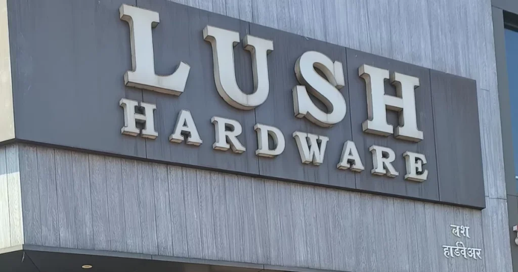 Lush Hardware is visible on this image