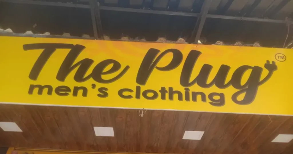 The Plug Men's Clothing is visible in this image