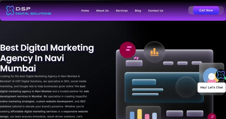 DSP Digital Solution's website is visible in this image