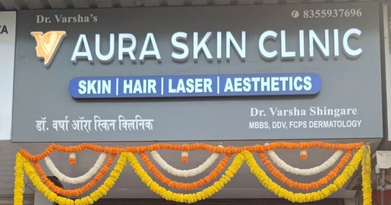 Dr VARSHAs AURA SKIN CLINIC is visible in this image.