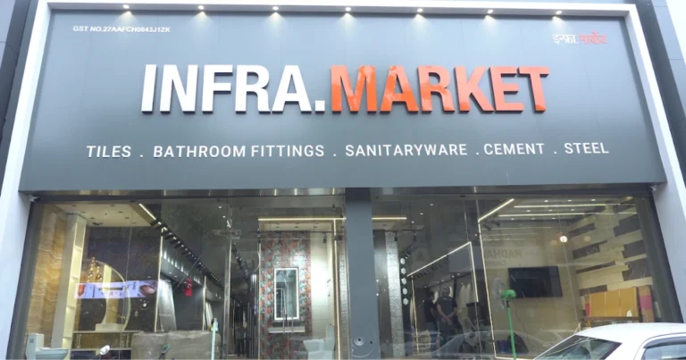 Infra.Market Tiles, Modular Kitchen is visible in this image.