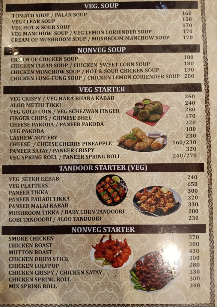 This image is about Rangoli Family Restaurant & Bar menu Pg 9