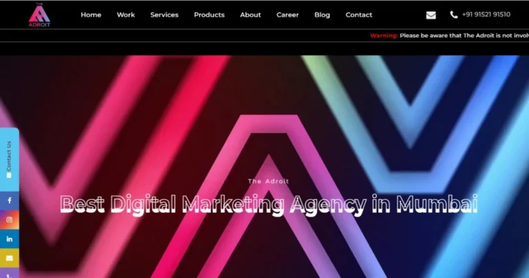 The Adroit's website is visible in this image
