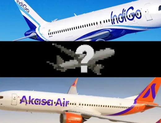 Indigo airlines, Akasa Air which are the line ups of airlines associated with navi mumbai international airport are visible in this image