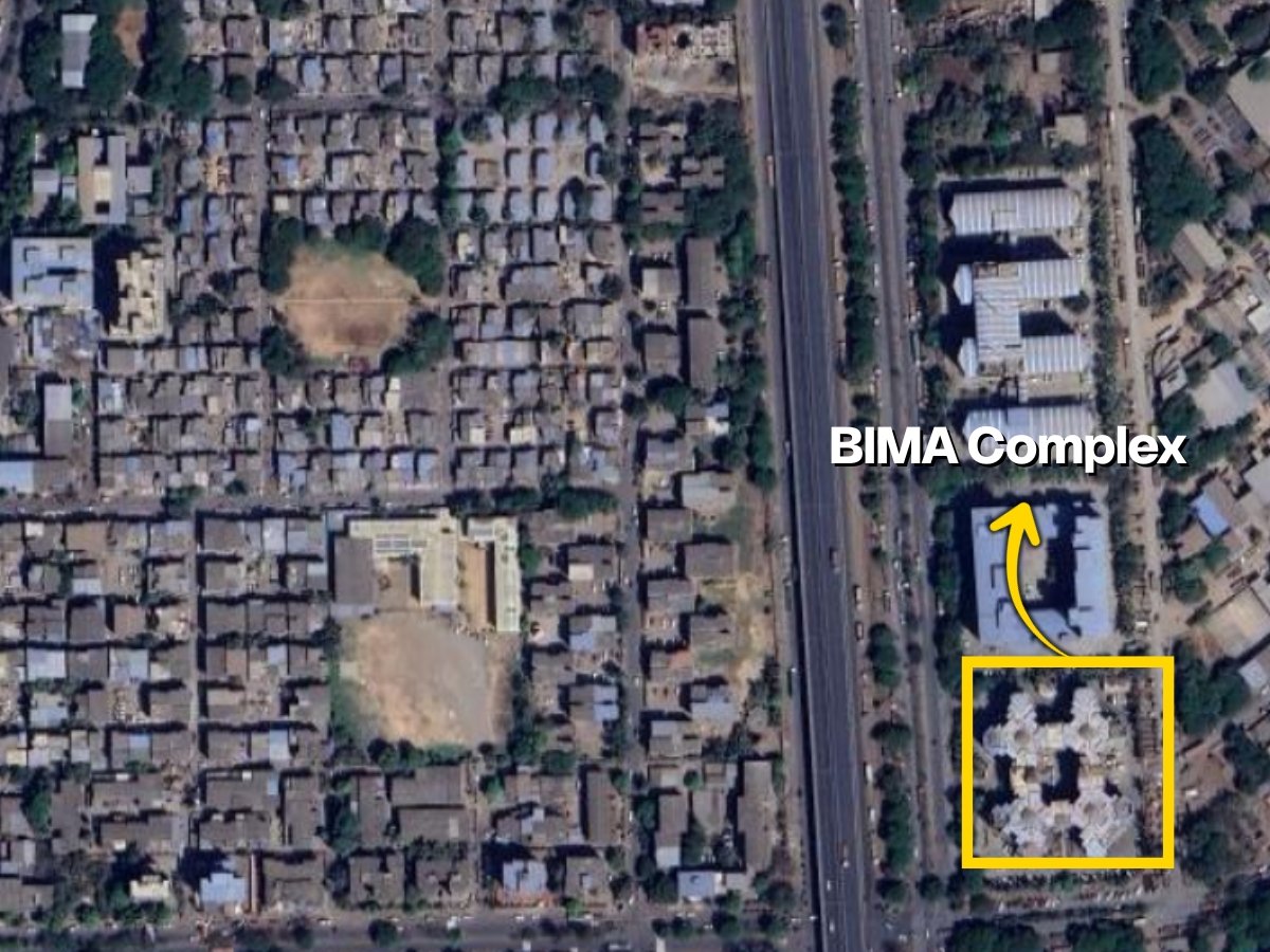 BIMA Complex's location is visible in this image.
