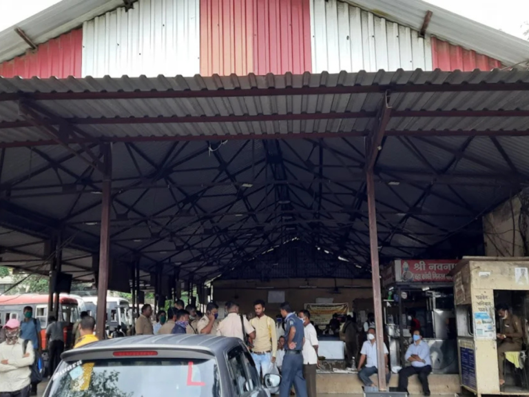 Panvel Navi Mumbai Bus Depot is visible in thie image