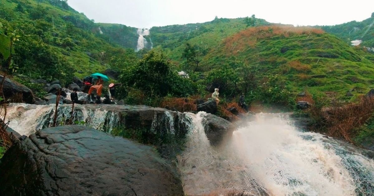 aadai waterfall is visible in this image