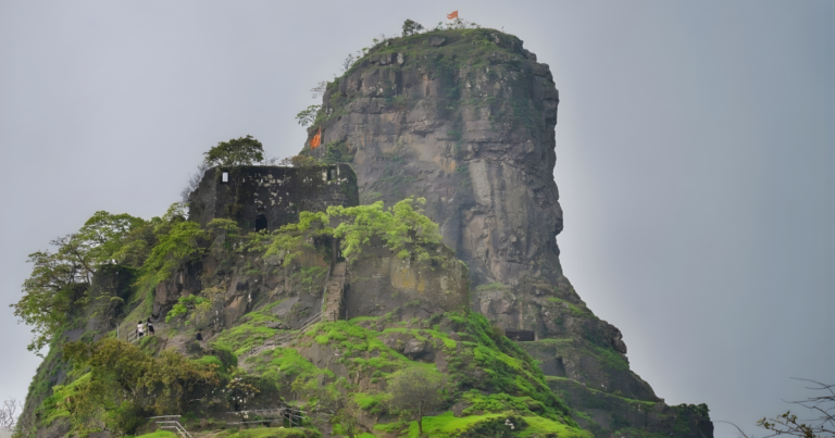 karnala fort panvel navi mumbai is visble in this image