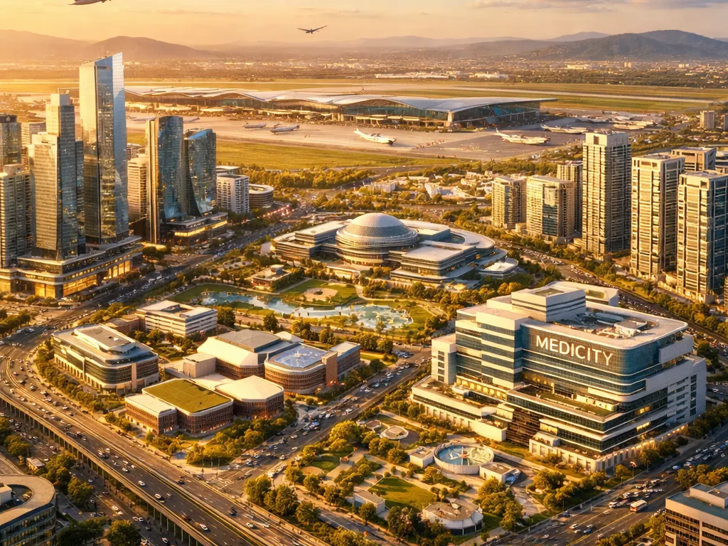 Aerocity Educity & Medicity – Building a City Around the Airport is visible in this image