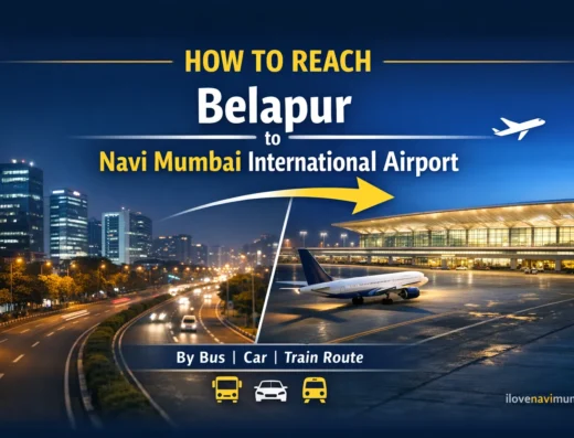 how to reach from Belapur to NMIA is visible in this image