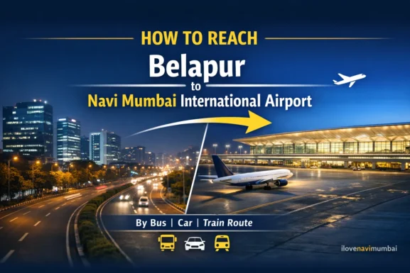 how to reach from Belapur to NMIA is visible in this image