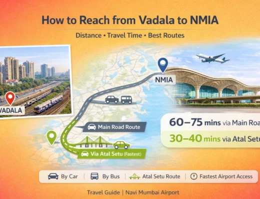 How to Reach from vadala to navi mumbai international airport is visible in this image