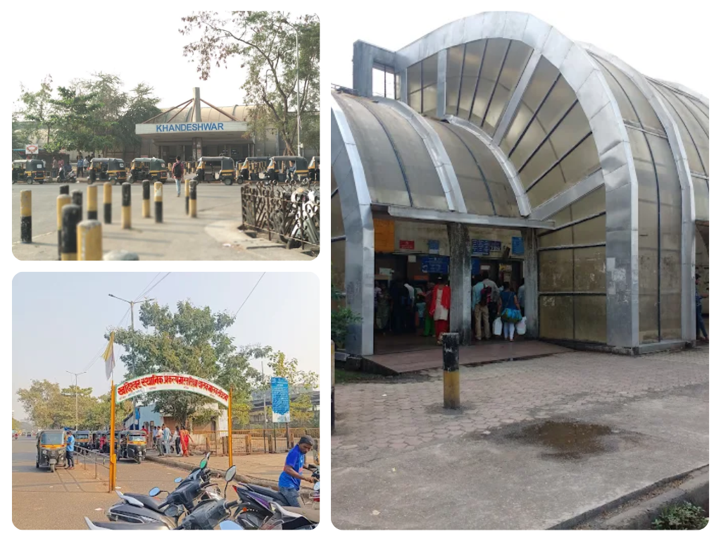 khandeshwar railway stetion is visible in this image