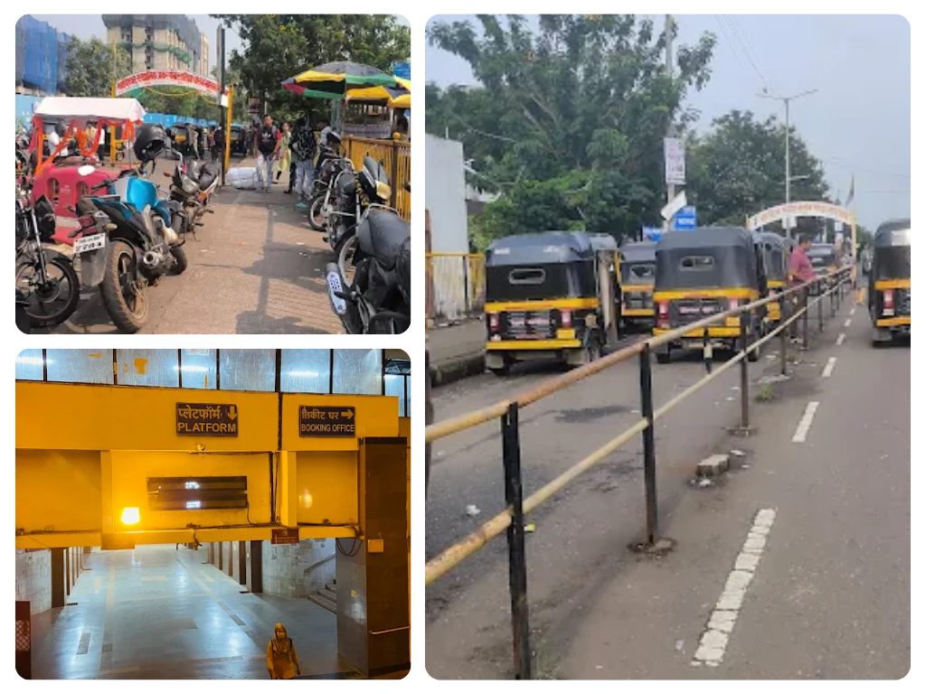 khandeshwar railway stetion is visible in this image