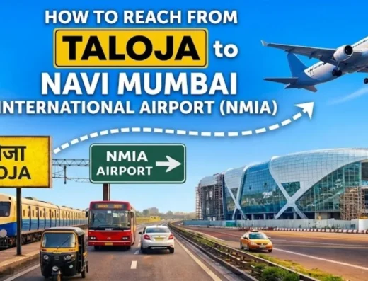 How to Reach from Taloja to Navi Mumbai International Airport is visible in this image.