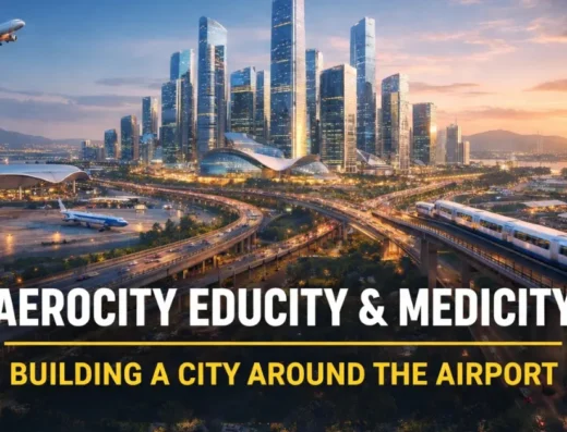 Aerocity Educity & Medicity – Building a City Around the Airport is visible in this image