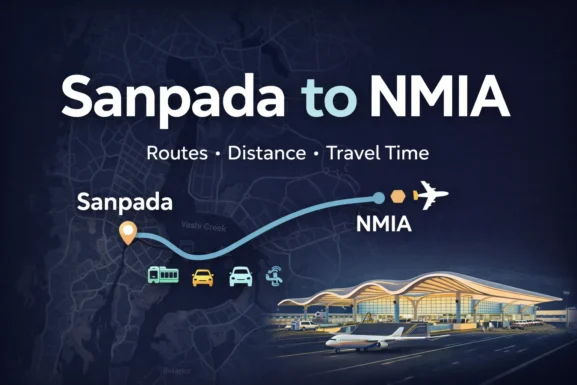 how to reach from sanpada to NMIA is visible in this image