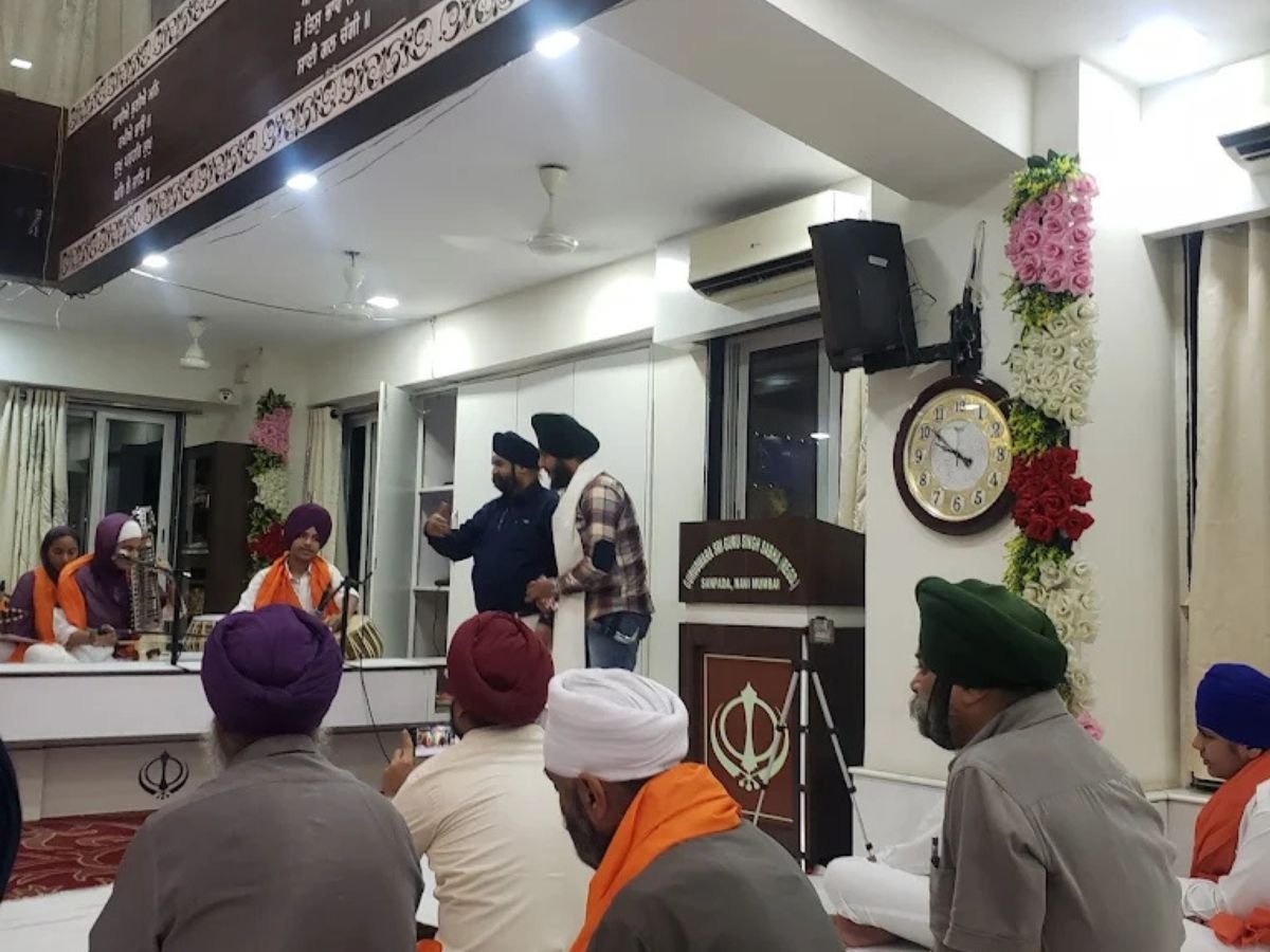 Gurudwara Sri Guru Singh Sabha, Sanpada is visible in this image