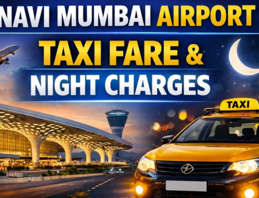 Navi Mumbai Airport taxi fare &night charges is visible in this image