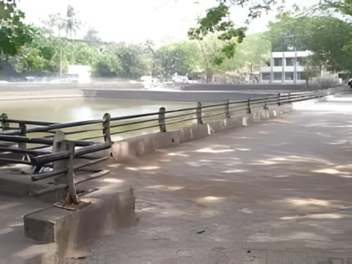 turbhe lake is visible in this image