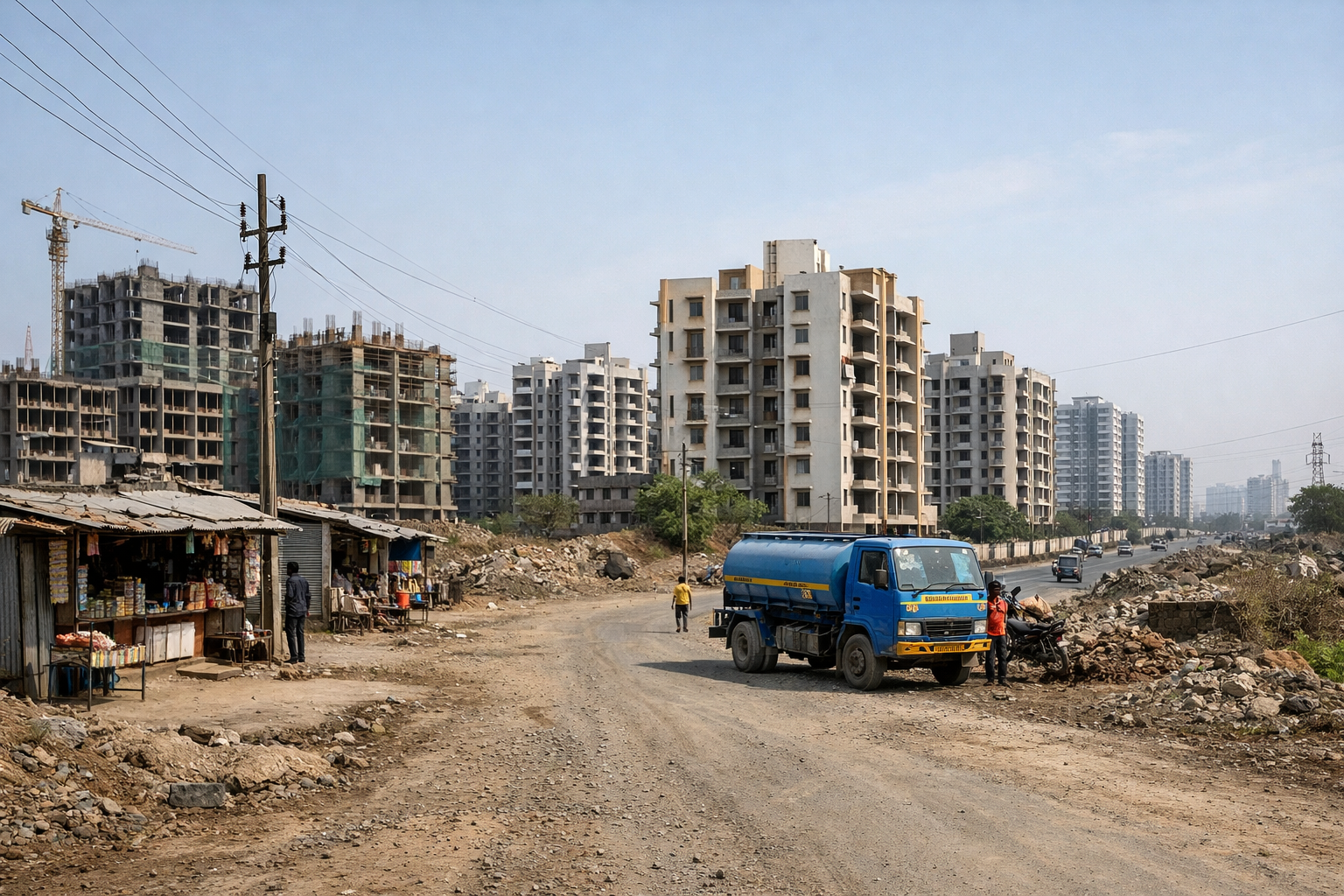 Homebuyer comparing multiple properties in Navi Mumbai based on budget and livability factors