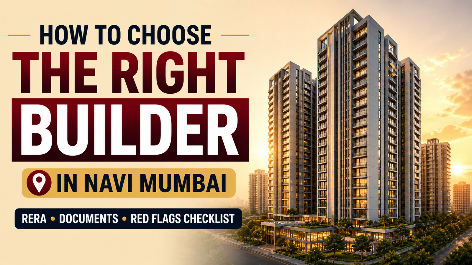 How to Choose the Right Builder in Navi Mumbai RERA, Documents & Red Flags Checklist is visible in this image.