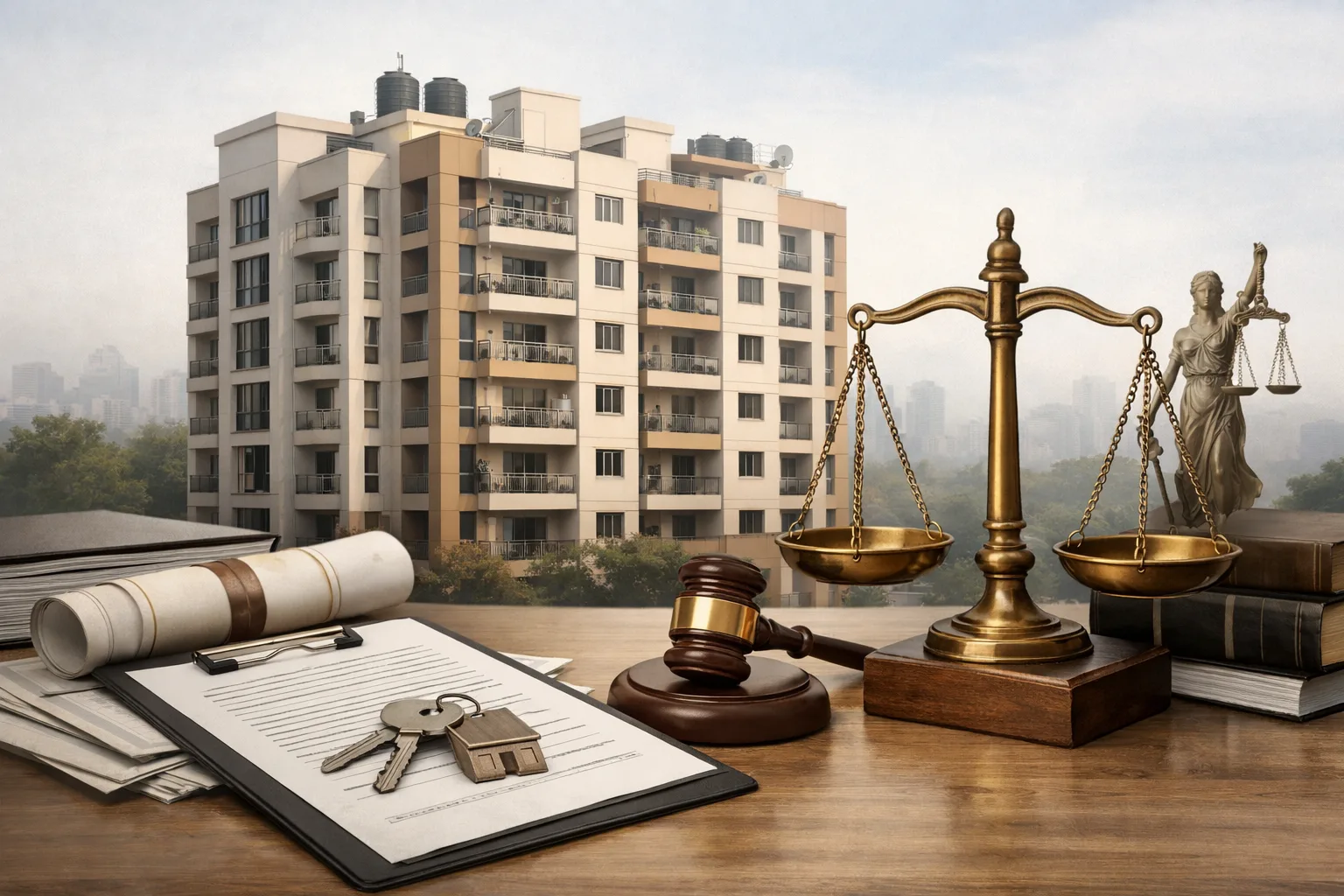 Maharashtra rental law concept illustration showing housing regulations and legal framework. is visible in this image