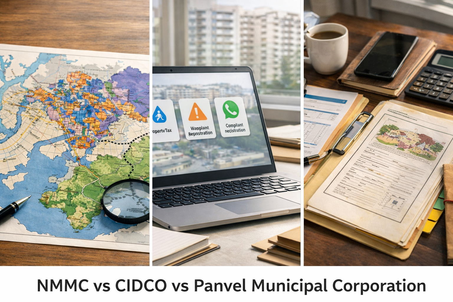 NMMC vs CIDCO vs Panvel Municipal Corporation is visible in this image.