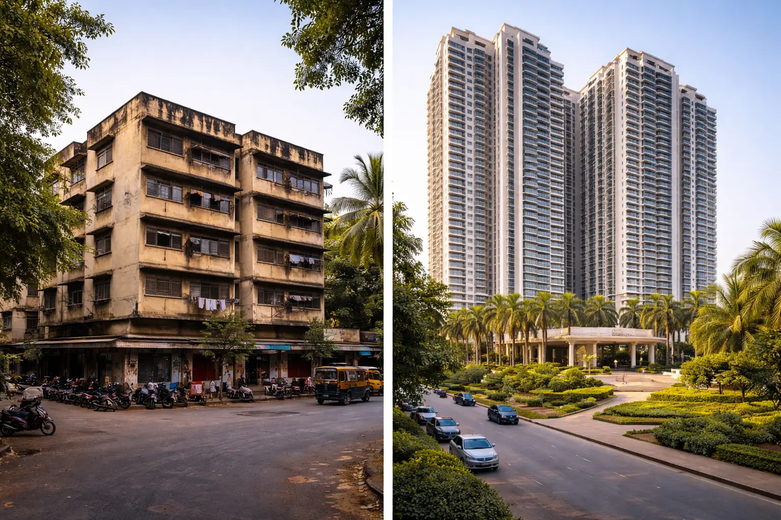 Nerul property skyline showing premium and mid range residential buildings