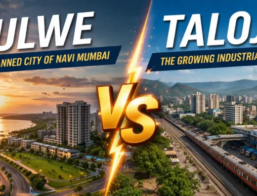 Ulwe vs Taloja comparison showing developing infrastructure and residential areas in Navi Mumbai