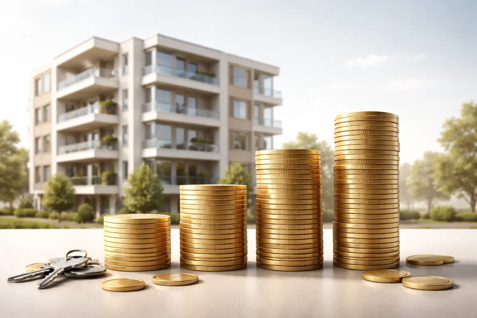 Illustration showing rent and multi-month security deposit concept for rental housing. is visible in this image