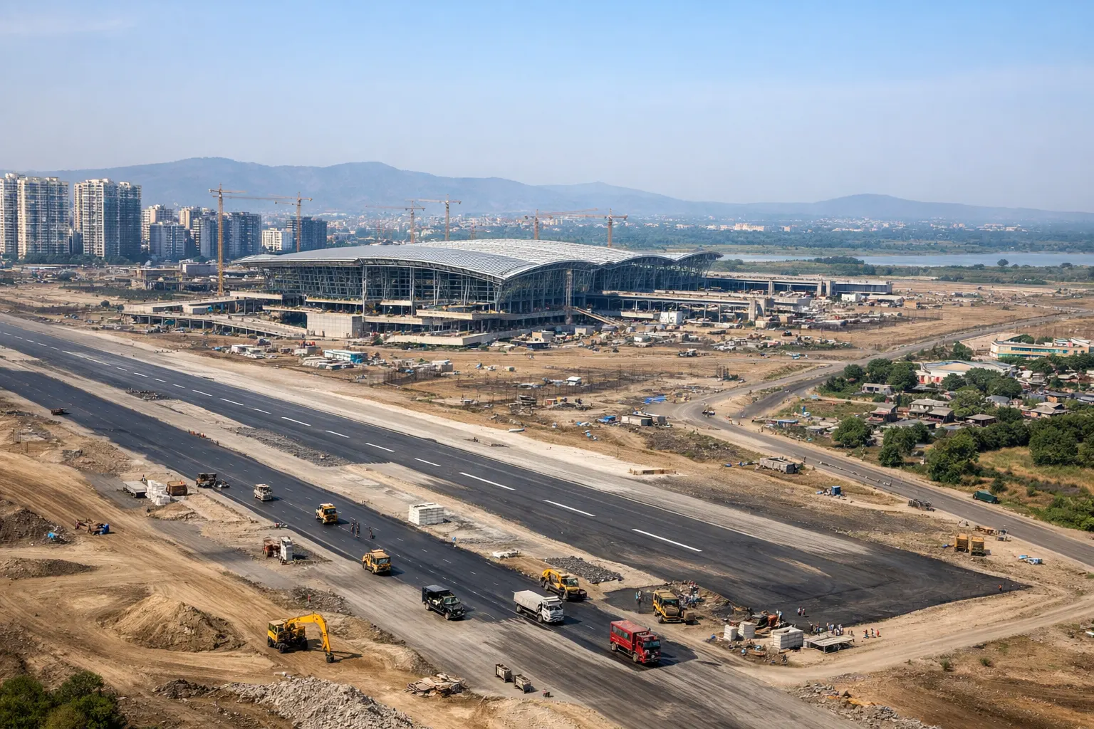 Suburban railway station in Ulwe showing improved daily commute and housing demand growth