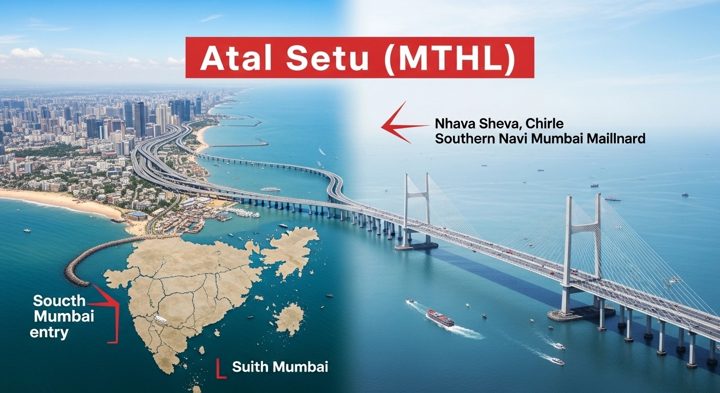 Where exactly does Atal Setu start, end is visible in this image.