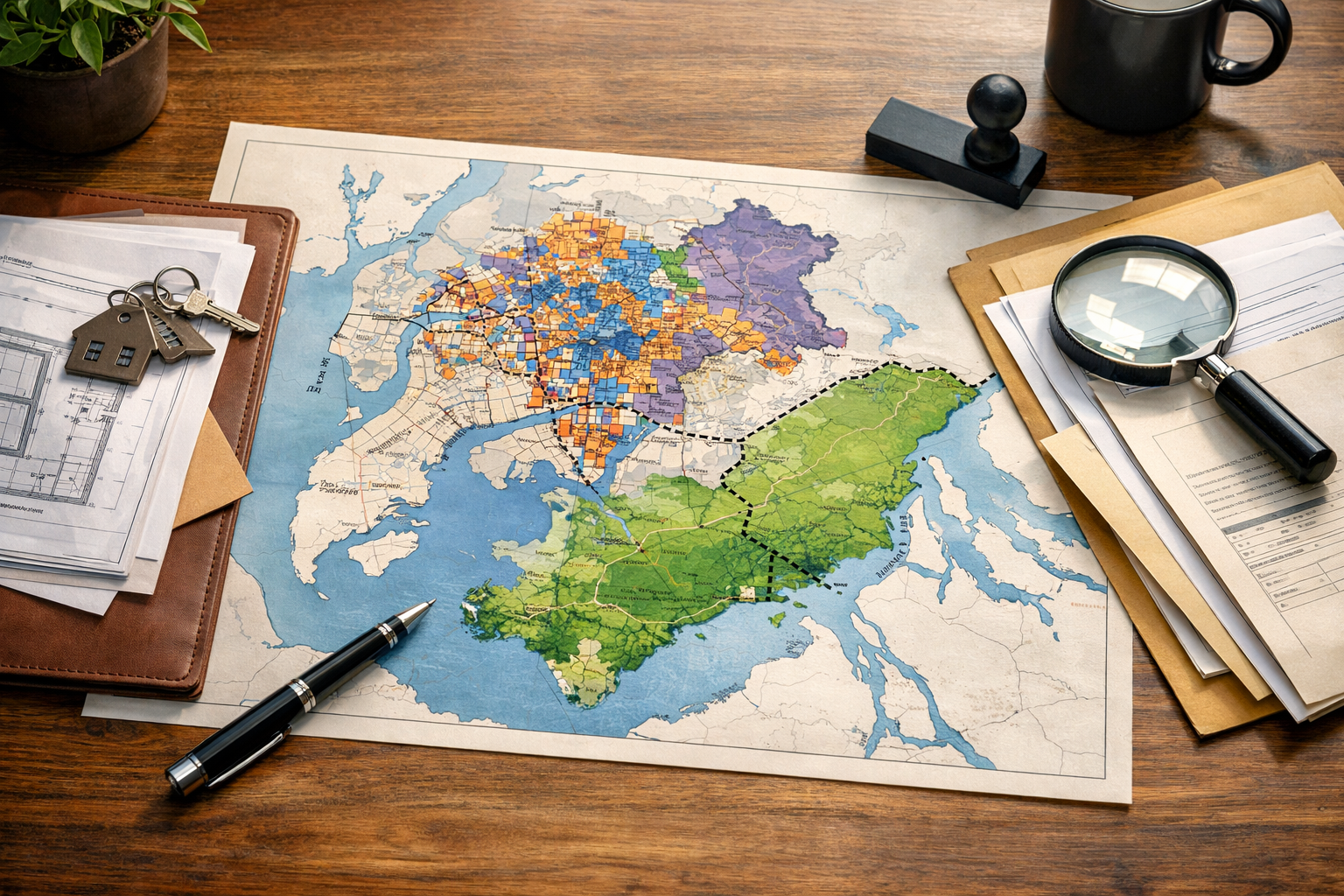 Visual representation of municipal area and authority confusion in Navi Mumbai.