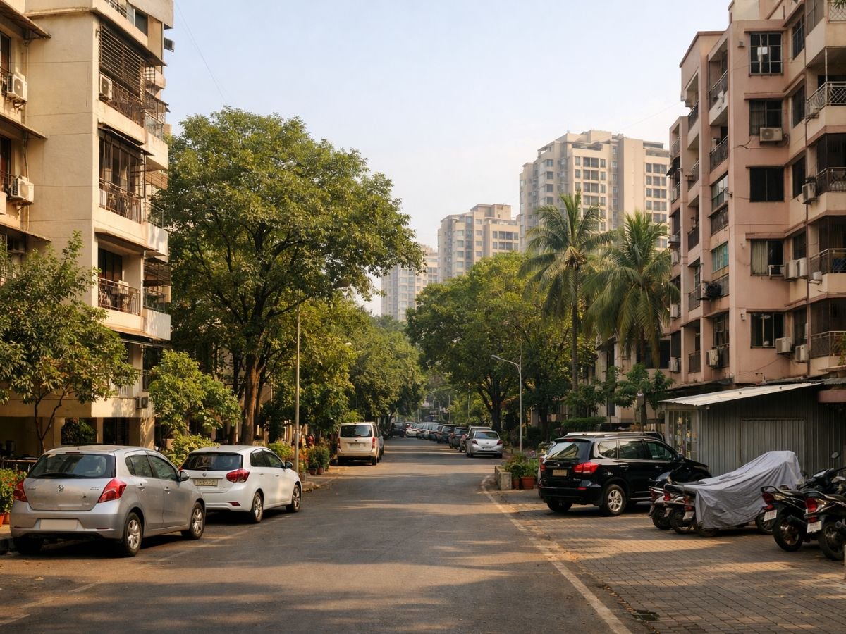 Why resale and new-project comparison feels different in a mature node like Nerul is visible in this image.