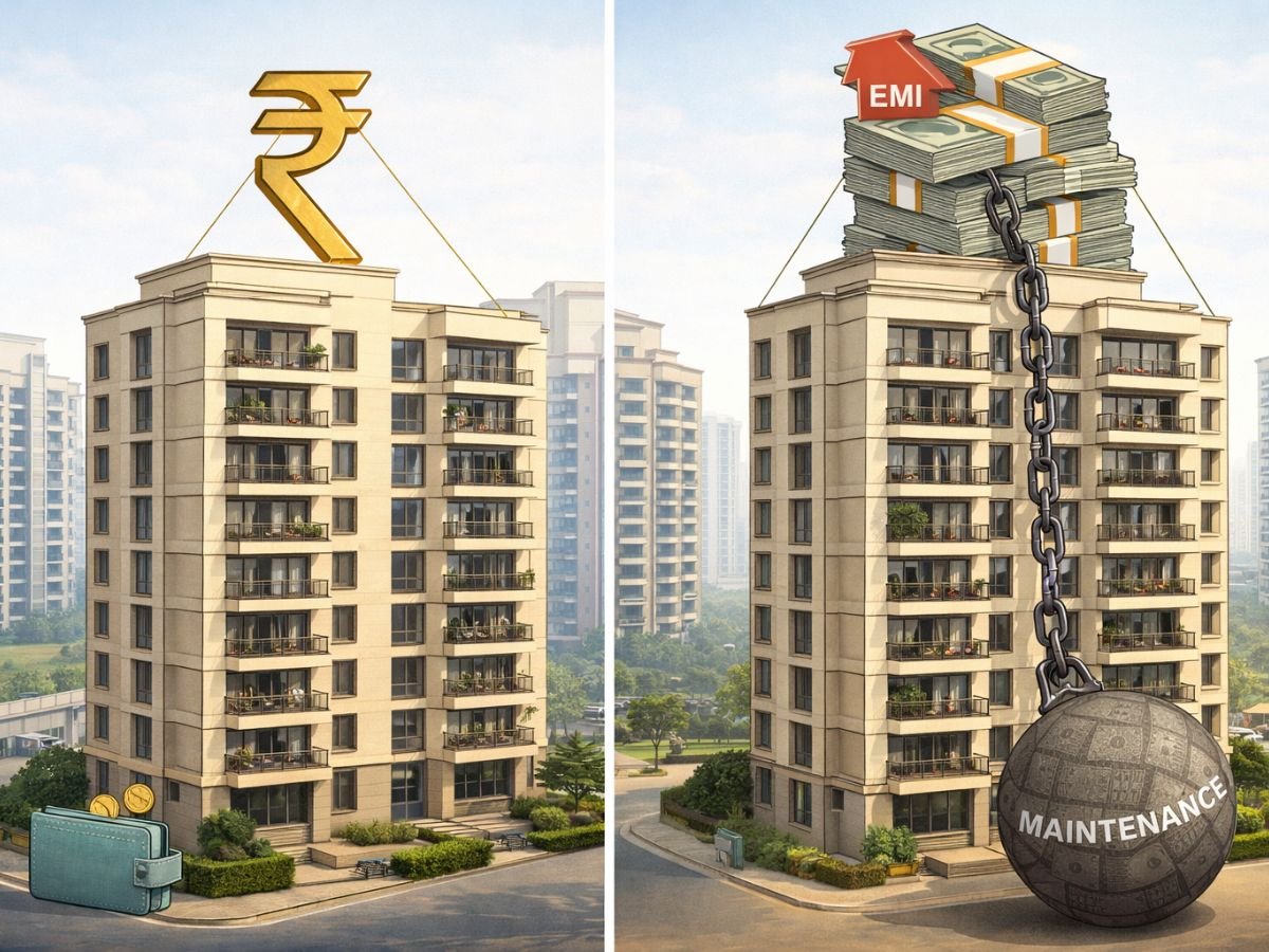 Renting vs buying cost comparison illustration