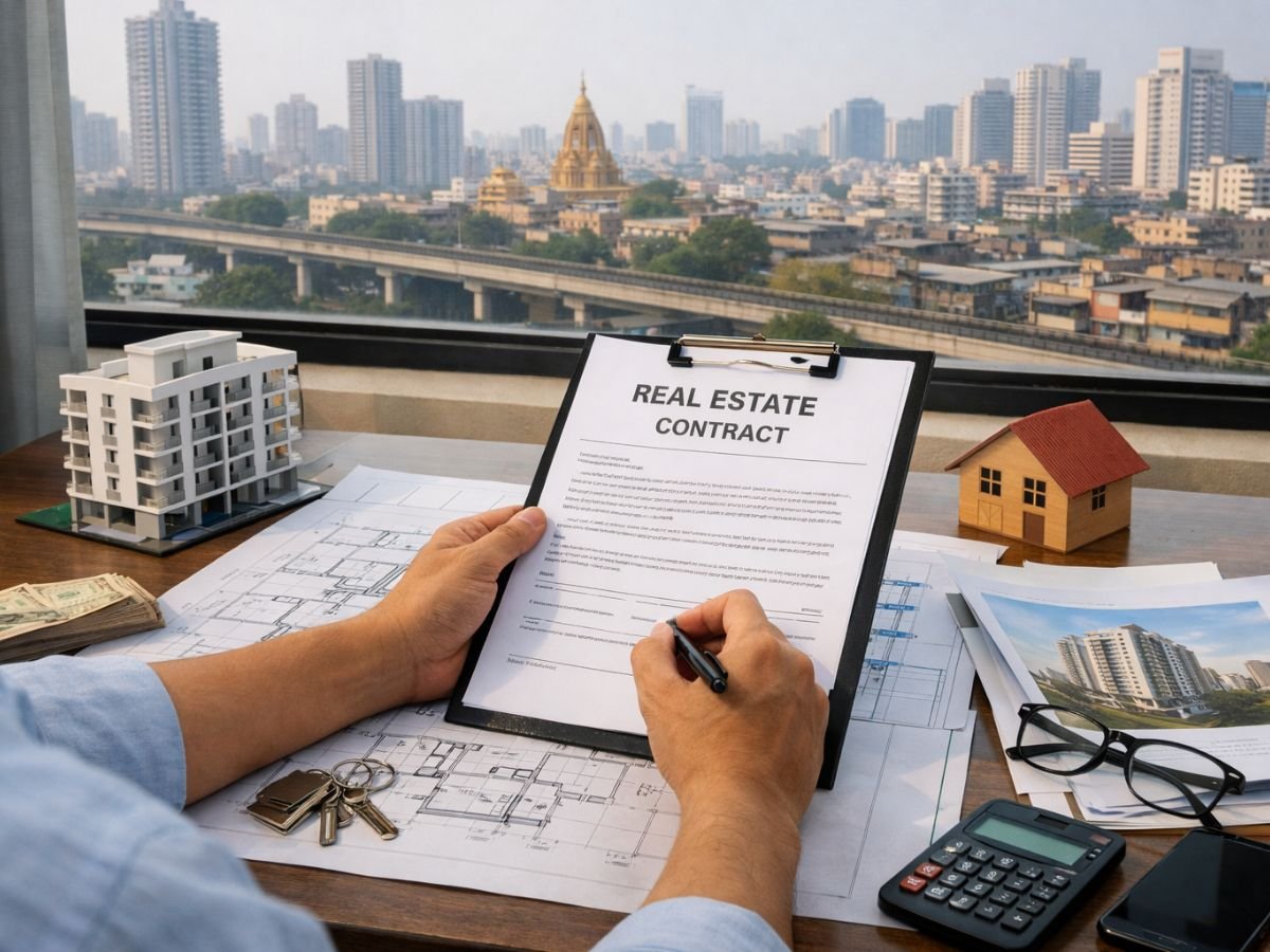 Buyer analyzing real estate developer options in Navi Mumbai